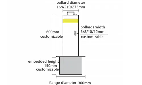 Removable Bollards Introduction manual retractable bollard QiGong bollard